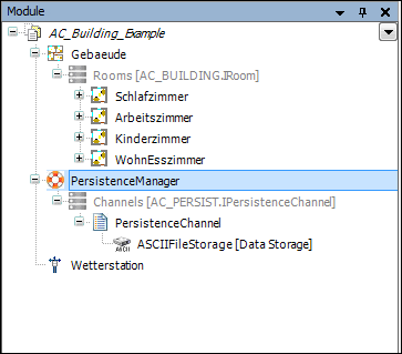 Persistence Manager im Modulbaum