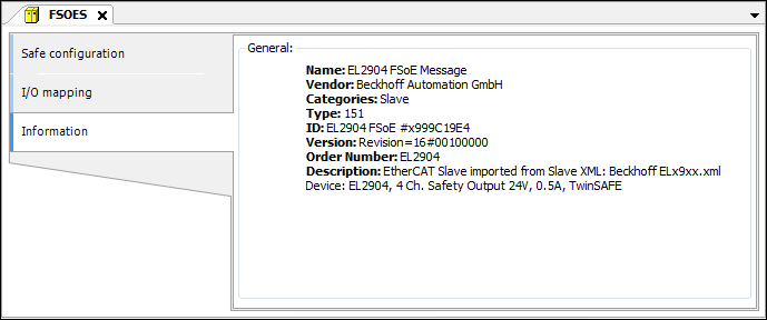 Information-Dialog eines logischen E/A