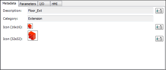 Extension module dialog Metadata