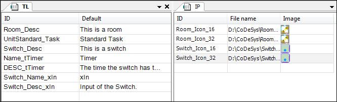 Entries in text list and image pool
