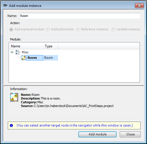 Dialog: "Add Module"