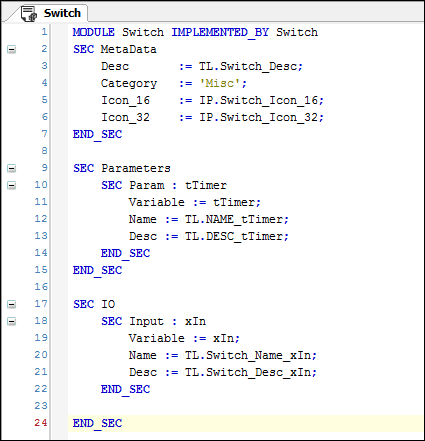 Declaration of submodule Switch