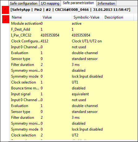 Tab Safe parameterization of the device editor of a logical I/O
