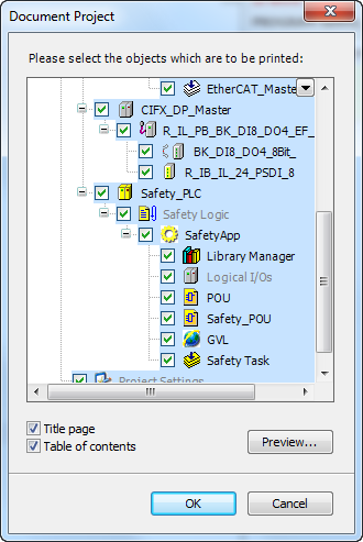 Dialog: Document Project