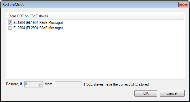Dialog: Restore Mode