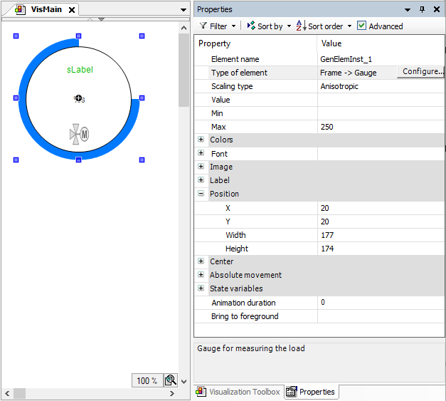 Referenced Gauge visualization in VisMain