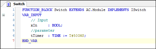 Declaración en el Switch bloque de funciones