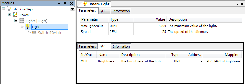 Ajustes del módulo "Light"