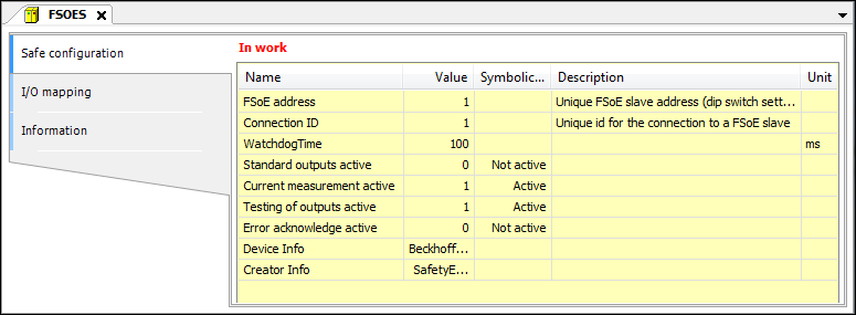 Boîte de dialogue : Configuration sécurisée
