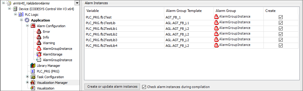 Configurazione dell'allarme