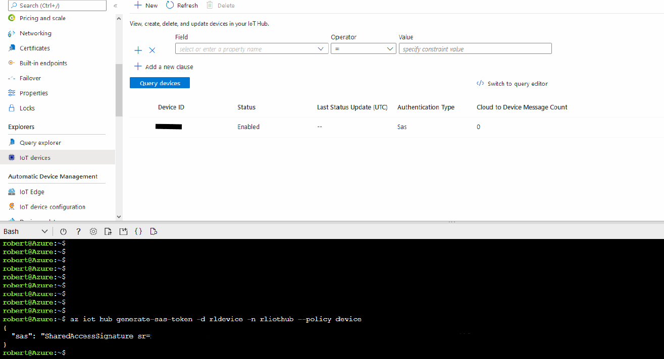 生成された SaS トークン
